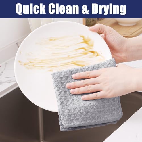 Homaxy Microfiber Waffle Weave Kitchen Towels, 6 Pack - Image 4
