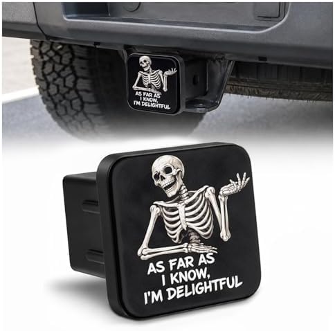 Funny Skull Skeleton 2" Hitch Cover, Rubber Towing Hitch Covers Hitch Protector by Unknown