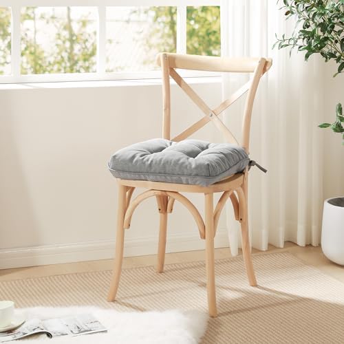 Love's cabin Memory Foam Chair Cushions Set of 4, 19 Inch, Light Grey - Image 6