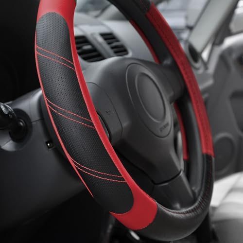 Elantrip Leather Steering Wheel Cover 14 1/2 to 15 inch Universal Padded Soft - Image 2