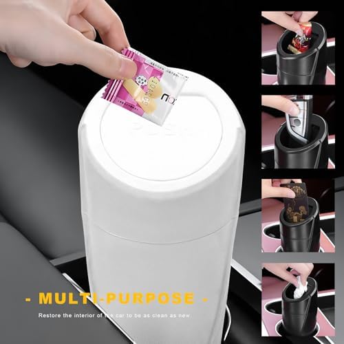 Car Trash Can Bin with Lid, Leakproof Portable Garbage Trash Bin Mini Cup - Image 5