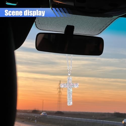 ZIMISI Bling Cross Car Hanging Ornament - Image 5