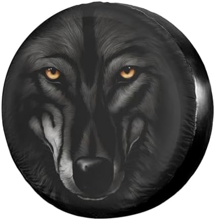 Delerain Black 3D Wolf Spare Tire Cover by Delerain