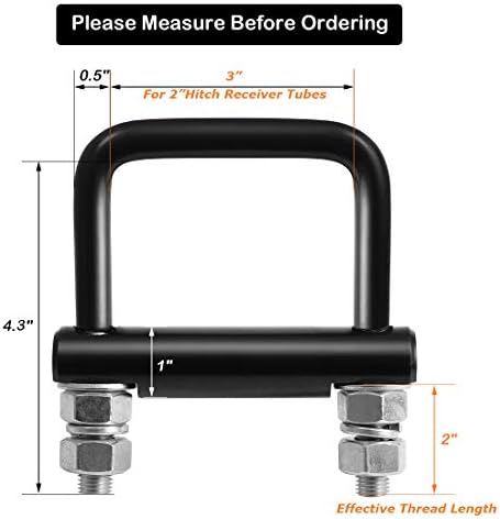 CZC AUTO Hitch Clamp Anti-Rattle Stabilizer 2 Inch, 2 Pack - Image 2