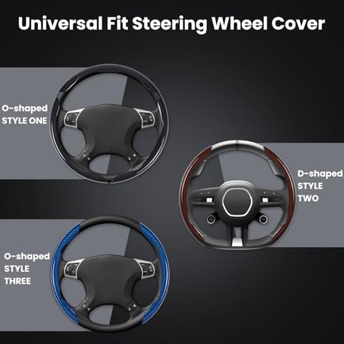 Hiseanllo Carbon Fiber Steering Wheel Cover 3PCS Set – Anti-Slip, - Image 6