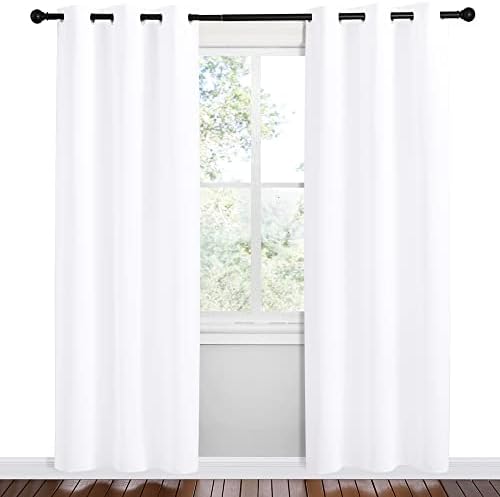 NICETOWN White Samll Window Blackout Curtain Panels, 42 inches x 78 inches - Image 2