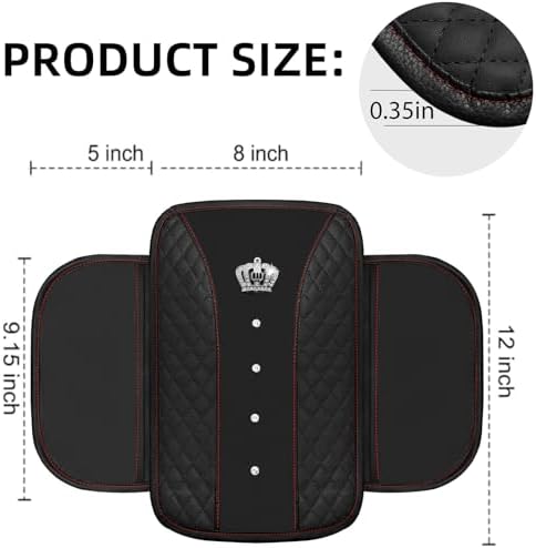 NBTEPEM 10 Pcs Bling Car Floor Mats Set, Leather Steering Wheel Covers - Image 6