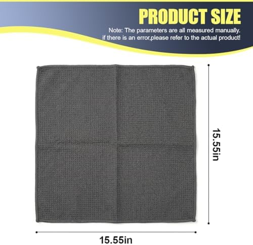 3PCS Microfiber Car Towels, 15x15 Inch, Highly Absorbent Waffle Weave Drying - Image 2