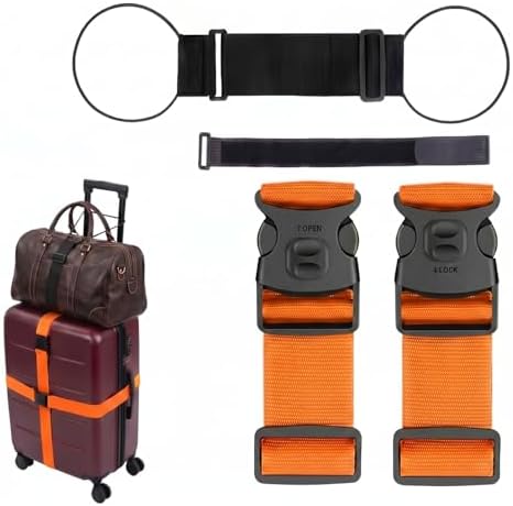 CLOLOP Luggage Strap 2 Pack, Heavy Duty Adjustable Suitcase Belt by CLOLOPPUMPS