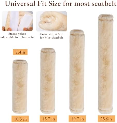 Amooca 19.7in Extra Long Furry Universal Car Seatbelt Cover Shoulder Pad - Image 3