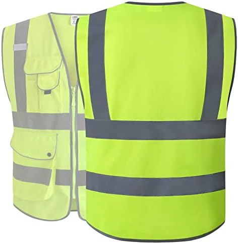 JKSafety Safety Vest for Men Women Reflective Hi Vis JK150 Yellow 4XL - Image 2