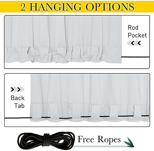 NICETOWN Gazebo Curtains Outdoor Waterproof W100 x L84 in Greyish White - Image 2