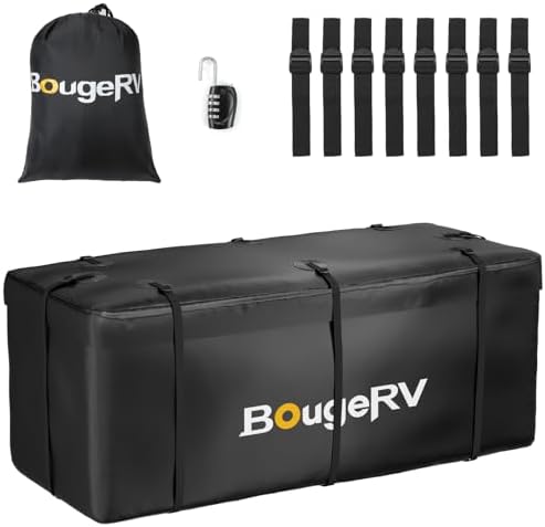 BougeRV Hitch Cargo Carrier Bag 20 Cubic Feet 700D Waterproof Expandable by BougeRV
