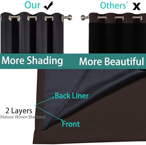 Yakamok Chocolate 100% Blackout Curtains 96 Inches Long 52" Wide 2 Panels - Image 6