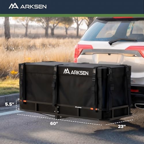 ARKSEN 60" x 23" x 5.5" Folding Hitch Cargo Carrier w/Waterproof Bag&Net - Image 6
