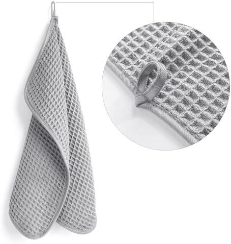 POLYTE 430 GSM Poly Blend Microfiber Waffle Wash Cloth Face Towel, 13x13 in - Image 3