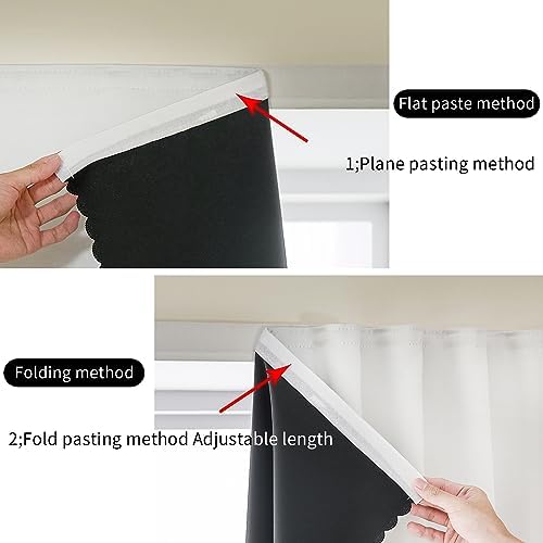 AJAZZ 100% Window Blinds Blackout Portable Blackout Curtains Adhesive Curtains - Image 4