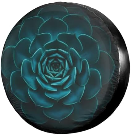 Delerain Spare Tire Cover Teal Cactus Wheel Covers Waterproof Dust-Proof UV Sun by Delerain
