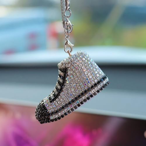Bling Sneaker Shoe Sparkly Car Hanging Ornament, Cute Crystal Rear View Mirror - Image 7