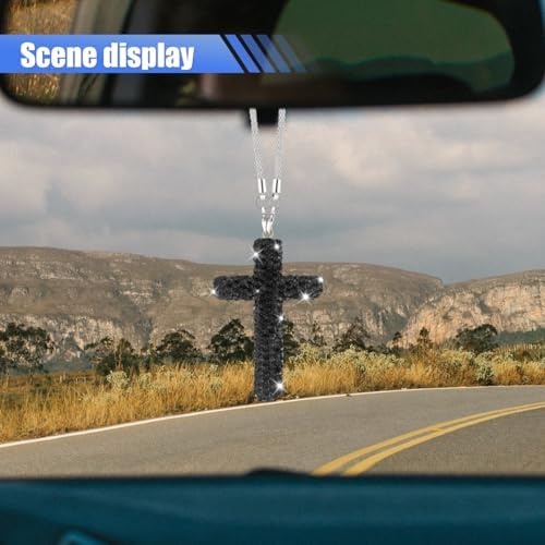 ZIMISI Bling Cross Car Hanging Ornament - Image 3