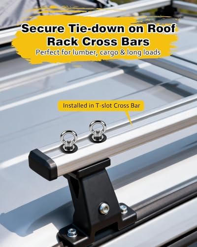 T Track Mount Tie Down Anchor for Roof Rack, M8 Heavy Duty Ring Shaped Eye Bolt - Image 3