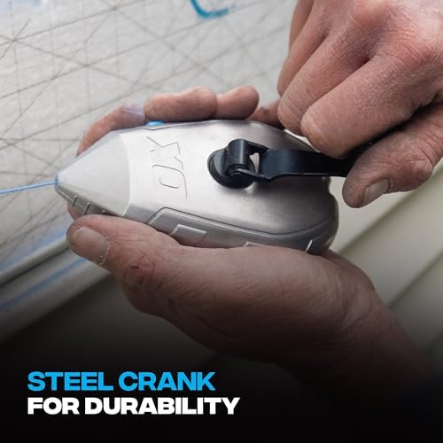 OX Chalk Line Tool 100ft Aluminum Body Steel Crank Chalk Box - Image 5