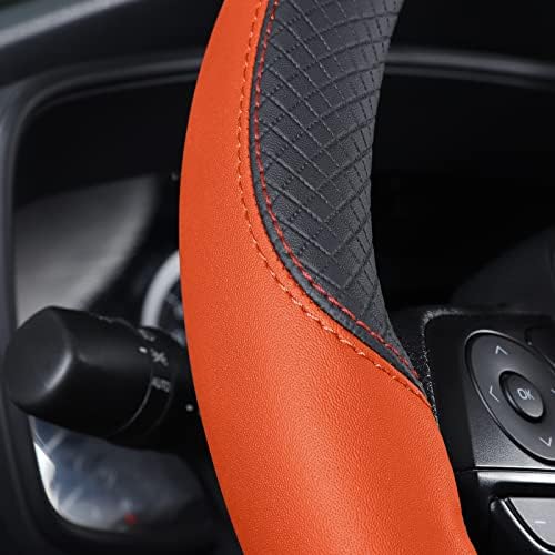 Auto Car Leather Steering Wheel Cover Anti Slip Wrap 15" - Image 3