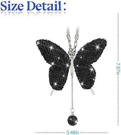zipelo Rhinestone Butterfly Rearview Mirror Charm - Image 2
