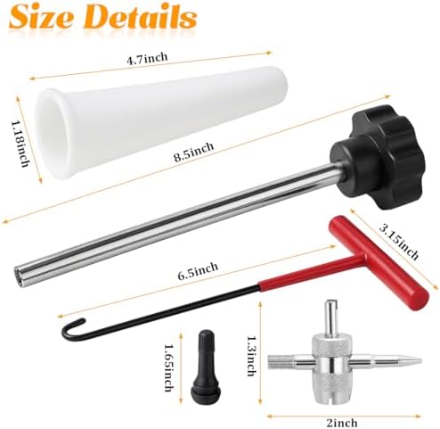 13PCS Tire Valve Stem Tool Kit Replacement Installation Set Black - Image 2