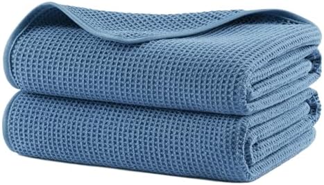 POLYTE 380 GSM Poly Blend Microfiber Quick Dry Waffle Bath Towel, 30x60 in by Polyte