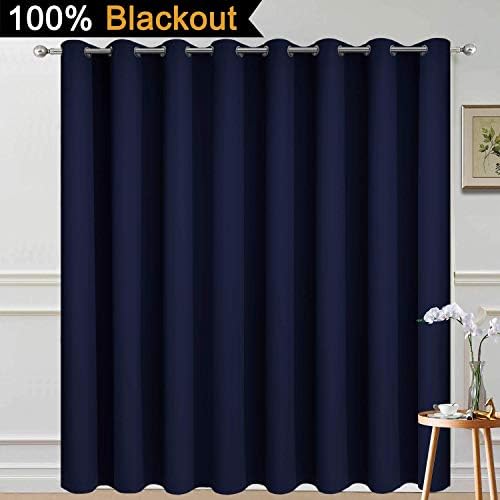 Yakamok Navy Blue Blackout Patio Door Curtain Panels W100 x L84, 1 Panel - Image 2