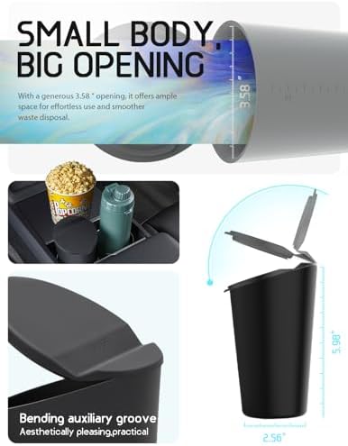 BMZX Car Trash Can with Lid Small Cup Holder Door Pocket Garbage Can Trash Bin - Image 6