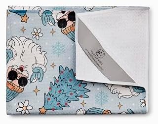 Flourish Wildflowers Microfiber Kitchen Towels | Cool Santa Pattern | Waffle - Image 4