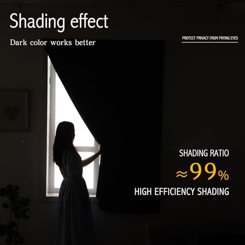 Magic Tape Blackout Curtains for Bedroom No Drillng Self Adhesive Curtains No - Image 4