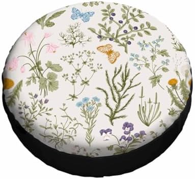 Vanilla Wildflowers Spare Tire Cover 17 inch Wheel Colorful Plants Protectors - Image 3