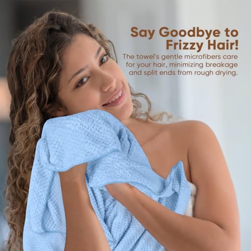 HOMEXCEL 5PK Microfiber Hair Towels, 40x20 in, Fast Drying - Image 3