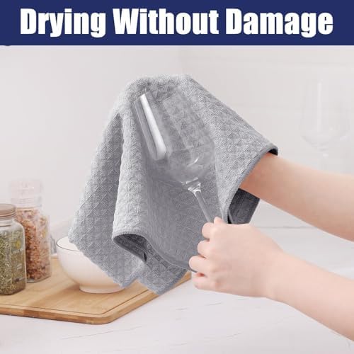 Homaxy Microfiber Waffle Weave Kitchen Towels Set, 8 Pack - Image 5