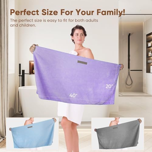 HOMEXCEL 5PK Microfiber Hair Towels, 40x20 in, Fast Drying - Image 5