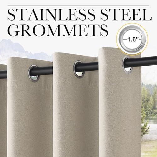NICETOWN 100% Blackout Outdoor Curtains - Image 3