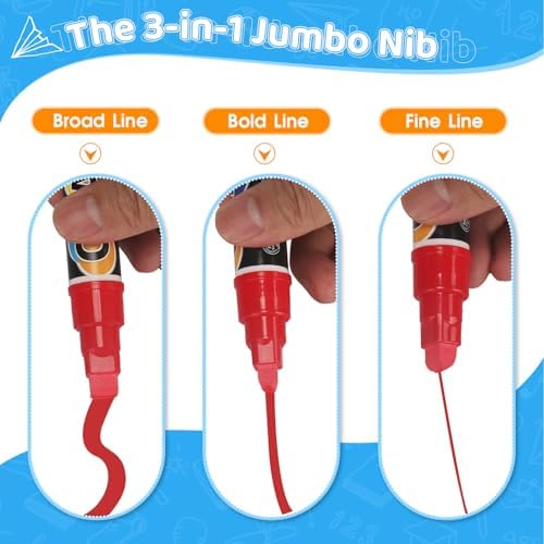 4PCS Red Jumbo Liquid Chalk Markers Erasable 10mm Reversible Tip - Image 2