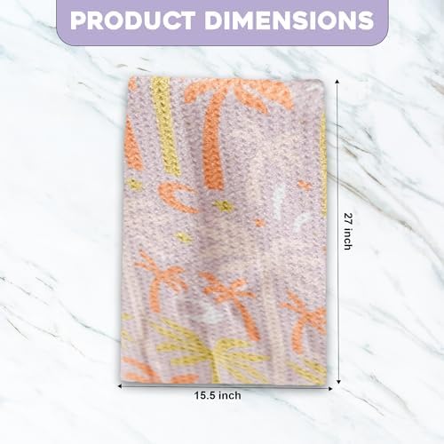 Wildflowers Microfiber Kitchen Towels | Pink & Purple Color Pattern| Waffle - Image 3