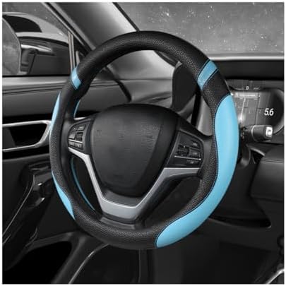 Car Steering Wheel Cover, 15 Inch Premium Leather Breathable Non-Slip Wheels by Unknown