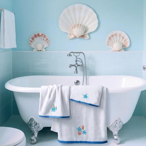 Peryiter 3 Pack Sea Turtle Decorative Bath Towel Set - Image 6