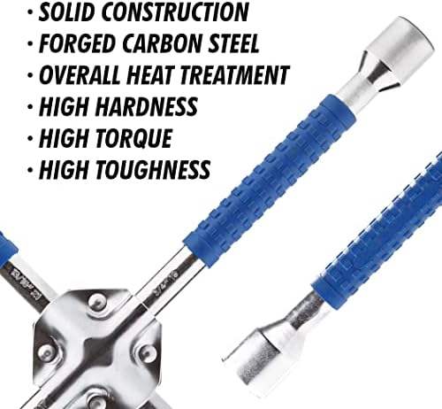 CARTMAN 18 Inch Heavy Duty Non-Slip 4-Way Universal Cross Lug Wrench - Image 4