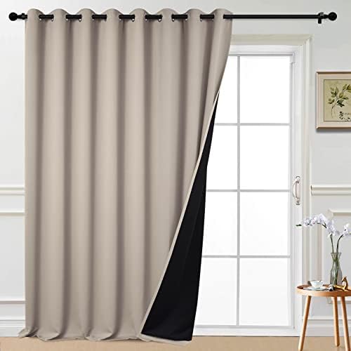 Yakamok Natural 100% Blackout Patio Door Curtain Panels W100 x L108, 1 Panel by Yakamok