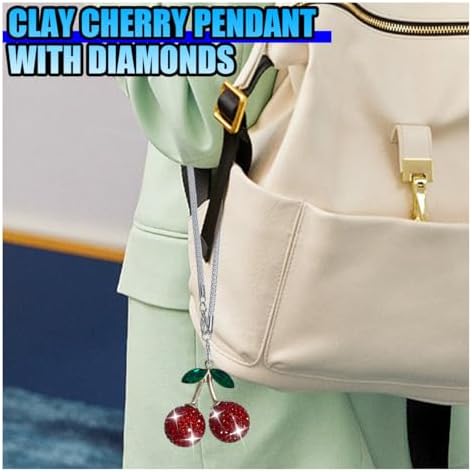 Bling Cherry Car Rear View Mirror Charm - Image 5