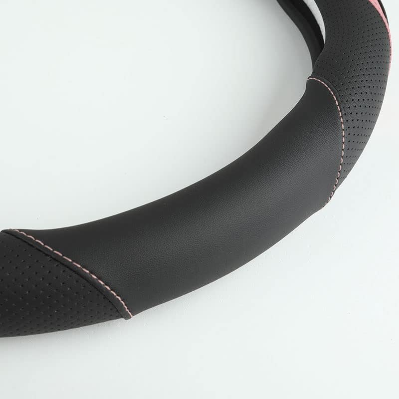 Szttswamp Car Steering Wheel Cover, Microfiber Leather Pink 14.5-15 Inch - Image 5