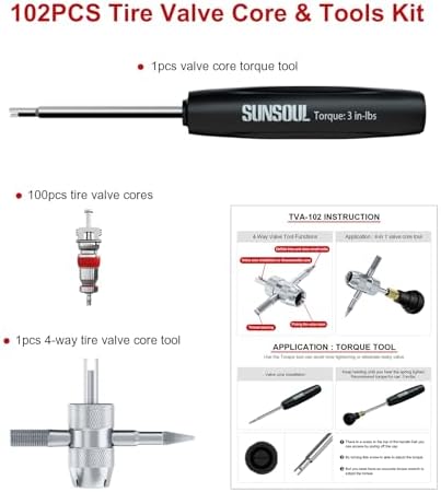 SUNSOUL 102PCS Schrader Tire Valve Cores - Image 2