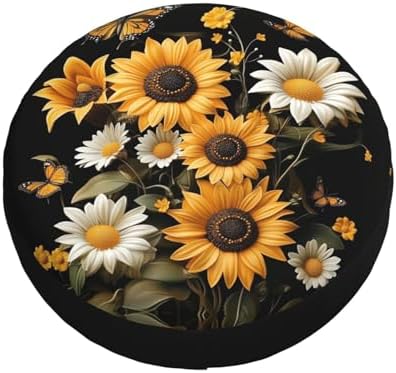 Sunflowers Daisies Butterflies Spare Tire Cover Wheel Protectors - Image 3