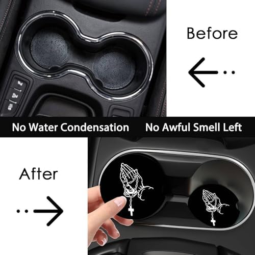 2Pack Floral Car Cup Holder Coaster Neoprene Car Coasters - Image 6